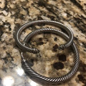David Yurman cable bracelet-diamonds & prasiolite